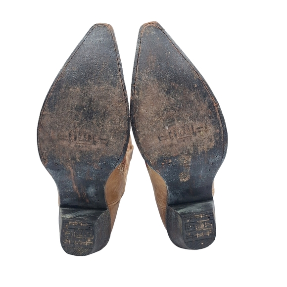 Vintage Corral Crackle Distressed Antique Saddle Boots - Picture 7 of 8